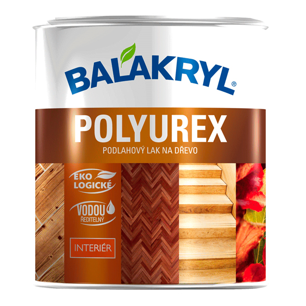 Balakryl Polyurex - lak na podlahy POLYUREX lak pre vysoko odolné nátery drevených podláh, schodov a podobných materiálov v interiéroch s vysokou chemickou odolnosťou.